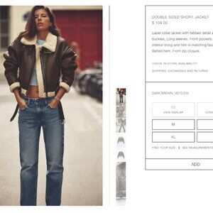 ZARA AVIATOR FAUX FUR DOUBLE SIDED SHORT JACKET